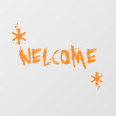 Halloween-Orange-Willkommenstext beängstigend Fensteraufkleber (Blatt)