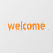 Halloween Orange-Willkommenstext Fensteraufkleber (Blatt)