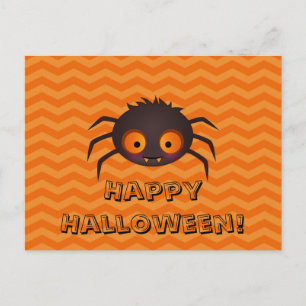 Halloween Orange Zickzack Niedliche Spiegelung Des Postkarte