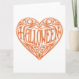 Halloween, Orangenherz, Feiertag Karte