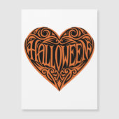 Halloween, Orangenherz, Feiertag Magneteinladung (Vorderseite)