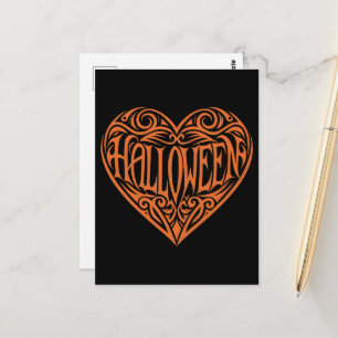 Halloween, Orangenherz, Feiertag Postkarte