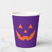 Halloween-Orangenkürbis und lila Kürbislaterne Pappbecher (Vorderseite)