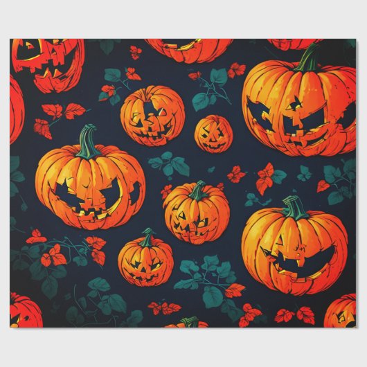 Halloween Orangenkürbispapppapier Geschenkpapier (Flach)