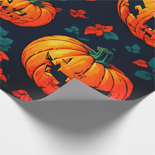 Halloween Orangenkürbispapppapier Geschenkpapier (Ecke)