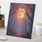 Halloween-Orangenmond Sockelschild (In Situ)