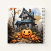 Halloween Orangenpumpen vor dem Haus Notizblock (Rückseite)