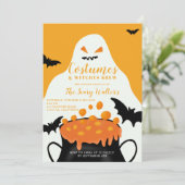 Halloween-Orangensaftgeister-Party Einladung (Stehend Vorderseite)