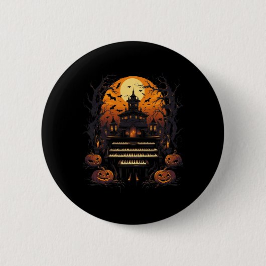 Halloween Orgelspielermusik Button (Vorderseite)