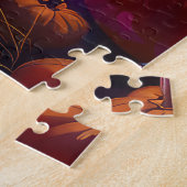 Halloween Oriental Blue Cat Vampire Pumpkins Beäng Puzzle (Seite)