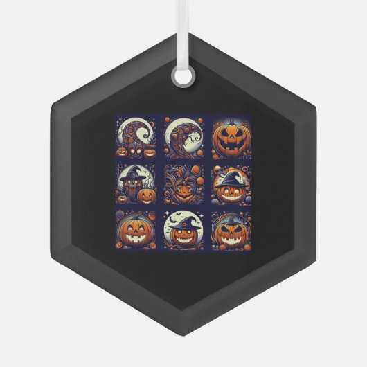 Halloween Ornament Aus Glas (Vorderseite)