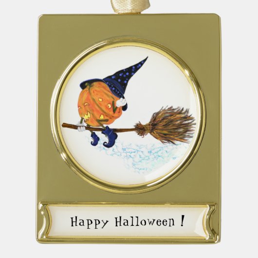Halloween Ornament Hexenkürbis (Vorderseite)