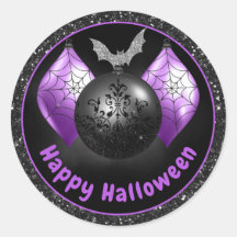 Halloween-Ornamente aus schwarzem und Lila Glitzer