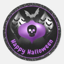 Halloween-Ornamente aus schwarzem und Lila Glitzer