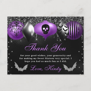 Halloween Ornaments 16 . Geburtstag Vielen Dank Postkarte
