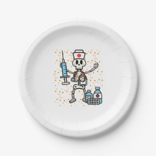 Halloween Orthopädie Krankenschwester Skeleton Scr Pappteller