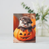 Halloween Otter Postkarte (Stehend Vorderseite)