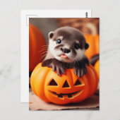 Halloween Otter Postkarte (Vorne/Hinten)