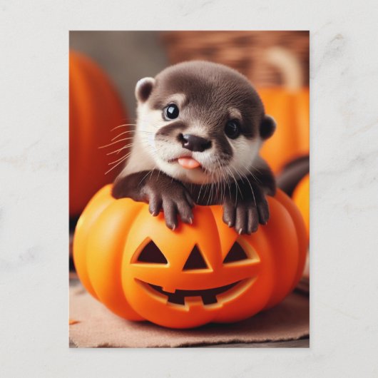 Halloween Otter Postkarte (Vorderseite)