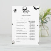 Halloween Over oder unter Brautparty Game Card Ankündigung (Stehend Vorderseite)