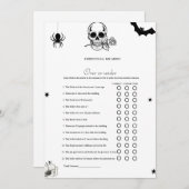 Halloween Over oder unter Brautparty Game Card Ankündigung (Vorne/Hinten)