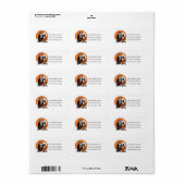 Halloween Owl and Hexen Address Label Adressaufkleber (Vorne)