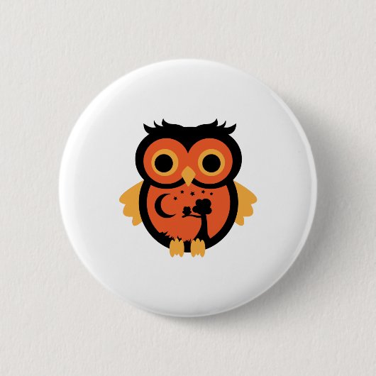 Halloween Owl Button (Vorderseite)