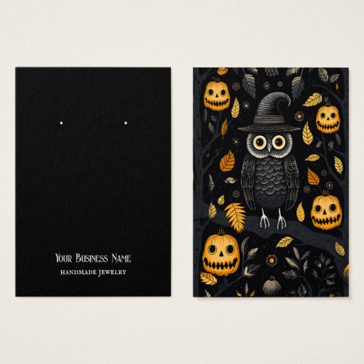 Halloween Owl Earring Display Card (Vorne & Hinten)