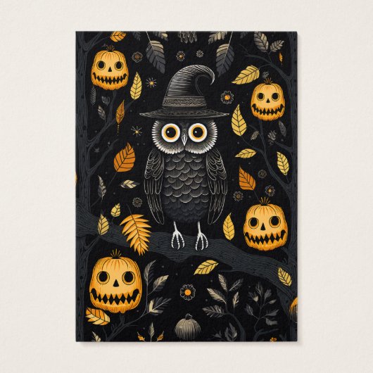 Halloween Owl Earring Display Card (Rückseite)