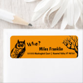 Halloween Owl frage Wer? Labels (Insitu)