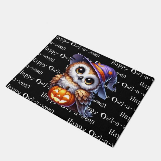 Halloween Owl Fußmatte (Schrägansicht)