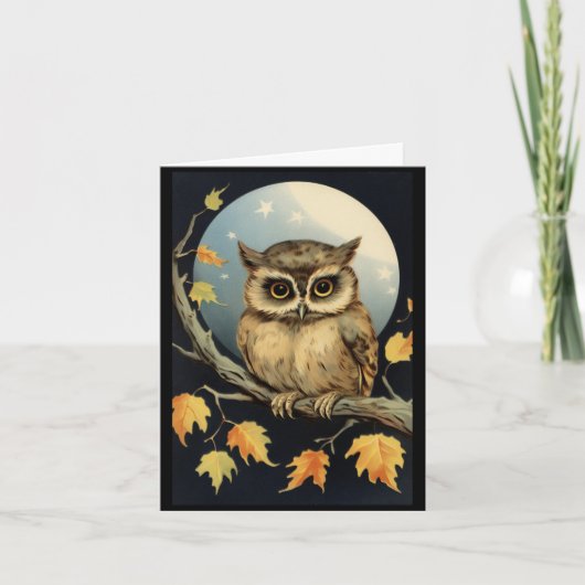 Halloween Owl Grußkarte Karte (Vorderseite)