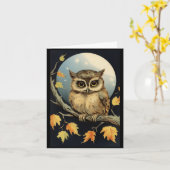 Halloween Owl Grußkarte Karte (Gelbe Blume)