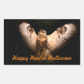 Halloween Owl im Flug Rechteckiger Aufkleber (Vorderseite)