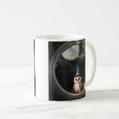 Halloween Owl im Rundturmfenster Kaffeetasse (VorderseiteRechts)