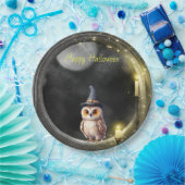 Halloween Owl im Rundturmfenster Pappteller (Party)
