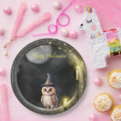 Halloween Owl im Rundturmfenster Pappteller (Party)