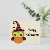 Halloween Owl Postkarte (Stehend Vorderseite)