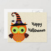 Halloween Owl Postkarte (Vorne/Hinten)