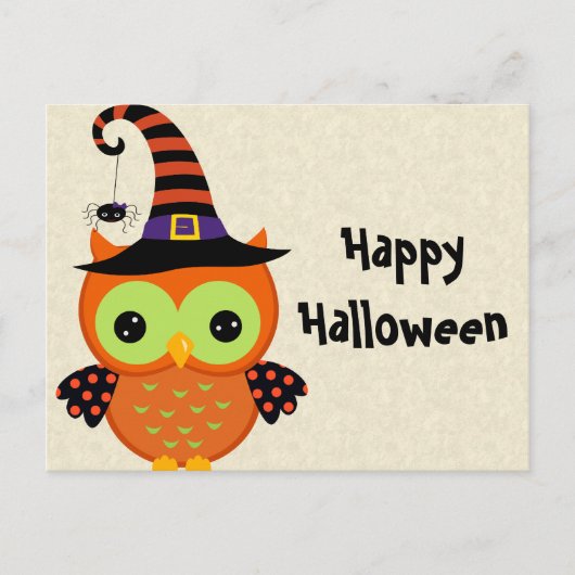 Halloween Owl Postkarte (Vorderseite)