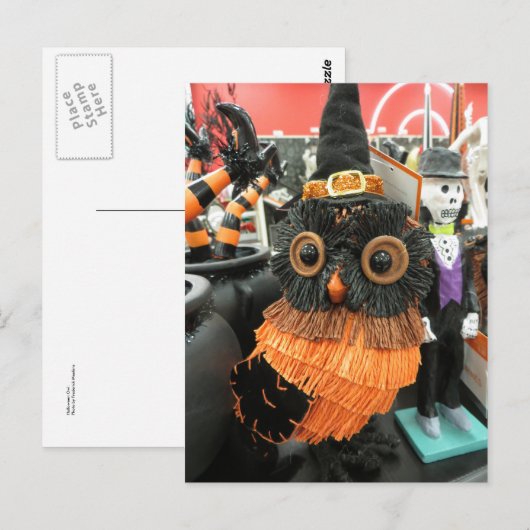 Halloween Owl Postkarte (Vorne/Hinten)