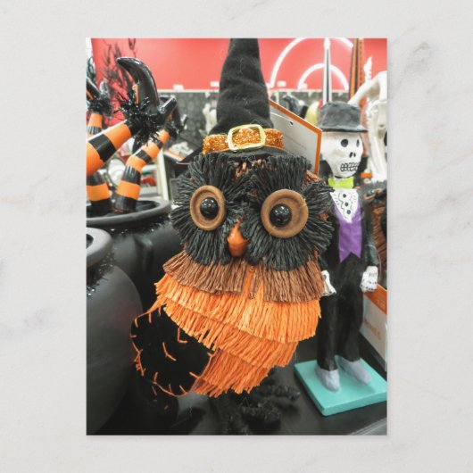 Halloween Owl Postkarte (Vorderseite)