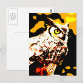 Hallowe'en Owl Postkarte (Vorne/Hinten)