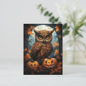 Halloween Owl Postkarte (Stehend Vorderseite)