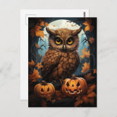 Halloween Owl Postkarte (Vorne/Hinten)