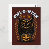 Halloween Owl Postkarte (Vorne/Hinten)