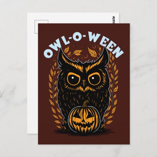 Halloween Owl Postkarte (Vorne/Hinten)