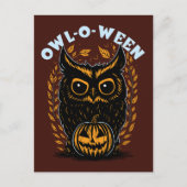 Halloween Owl Postkarte (Vorderseite)