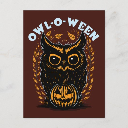 Halloween Owl Postkarte (Vorderseite)