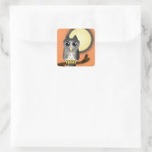 Halloween Owl Quadratischer Aufkleber (Tasche)